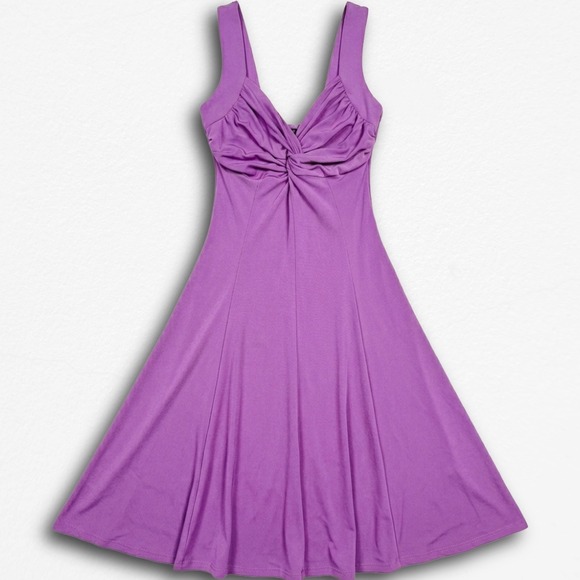 Moda International Dresses & Skirts - Moda International Purple Twist Front V-Neck Sleeveless A-Line Midi Dress XS